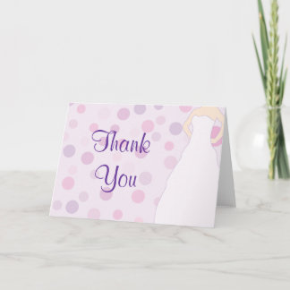 Bridal Shower Purple Polka Dot Thank You Cards