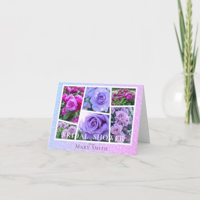 Bridal Shower (Purple Roses) Invitation (Front)