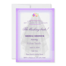 Bridal Shower Purple Watercolor Wedding Dress