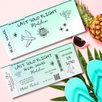 Bridal Shower QR Boarding Pass Last Solo Flight 