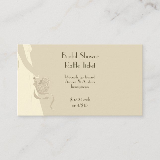 Bridal Shower Raffle Tickets Enclosure Card (Front)
