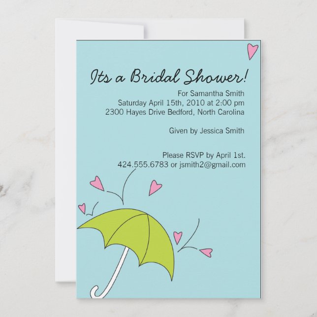 Bridal Shower Raining Love Invitation (Front)