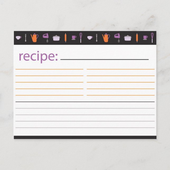 Bridal Shower Recipe Card (Front)