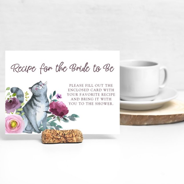 Bridal Shower Recipe Card Getting Meowied (Creator Uploaded)