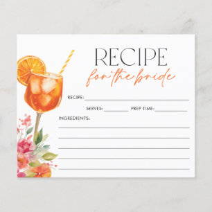 Bridal Shower Recipe Card Love at First Spritz