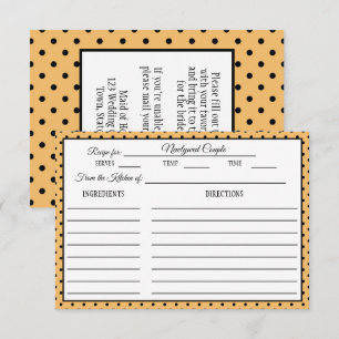 Bridal Shower Recipe Card Polka Dot Buff Beige
