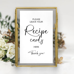 Bridal Shower Recipe Card Sign