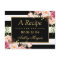 Bridal Shower Recipe Card Vintage Floral Stripes