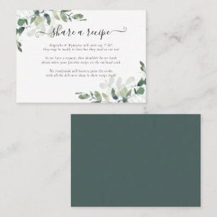 Bridal Shower Recipe Request Card   Eucalyptus
