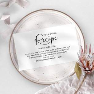 Bridal Shower Recipe Request Card Insert