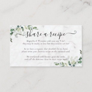 Bridal Shower Recipe Request Eucalyptus Enclosu Enclosure Card