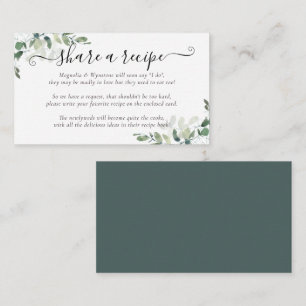 Bridal Shower Recipe Request Eucalyptus Enclosure Card