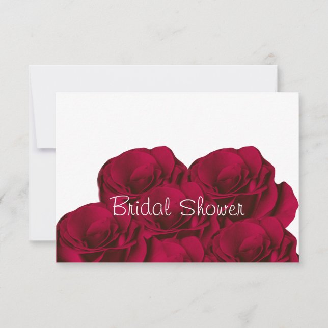 Bridal Shower Red Roses Invitation (Front)