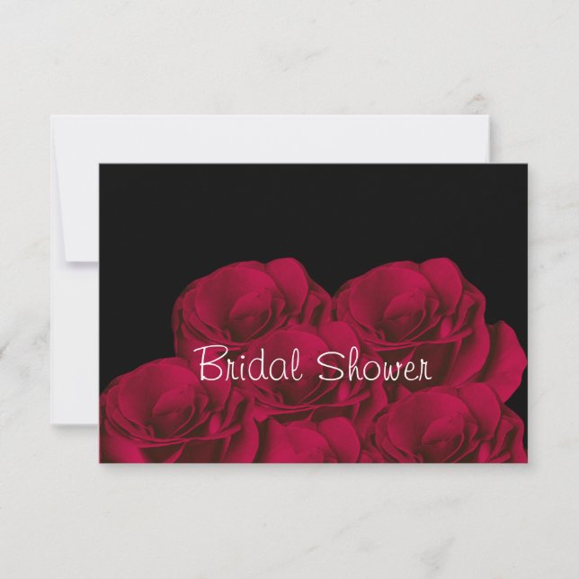Bridal Shower Red Roses Invitation (Front)