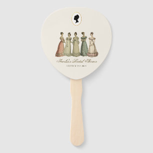 Bridal Shower Regency Ladies Vintage Silhouette Hand Fan
