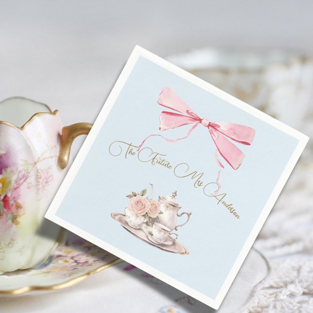 Bridal Shower Regency Tea Party Elegant Ribbon Napkin (Creator Uploaded)