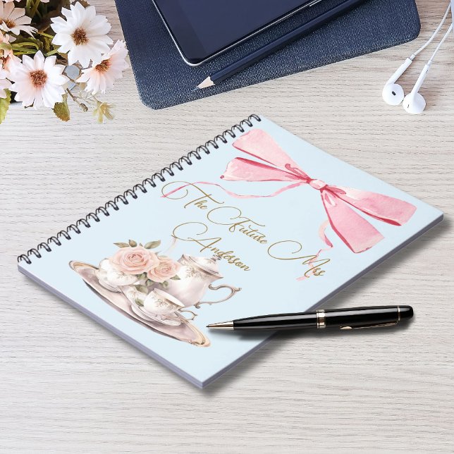 Bridal Shower Regency Tea Party Elegant Ribbon Notebook (Creator Uploaded)