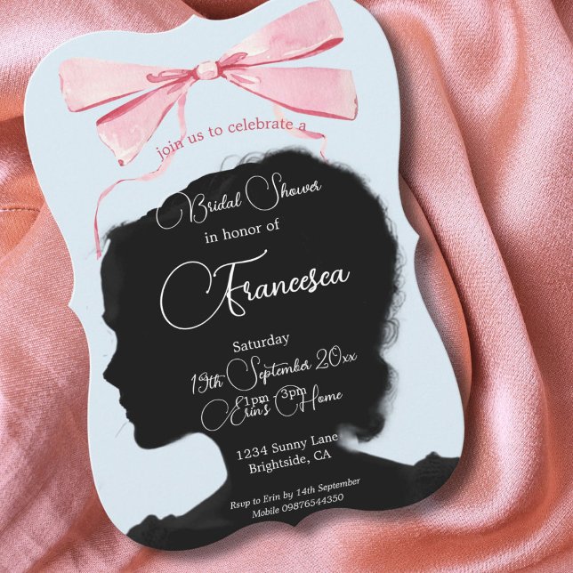 Bridal Shower Regency Tea Party Silhouette Ribbon (Creator Uploaded)