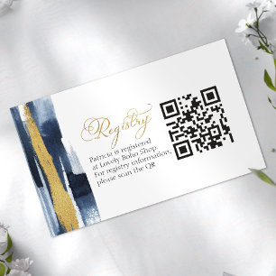 Bridal Shower Registry QR Card   Abstract Blue