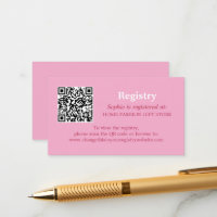Bridal Shower Registry QR Code Pink Magenta