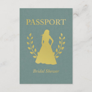 Bridal Shower Retro Passport Invitation