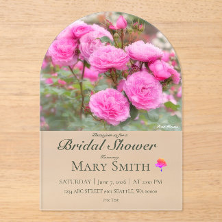 Bridal Shower (Rosa Finesse) Acrylic Invitations