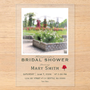 Bridal Shower (Rose Garden) Acrylic Invitations