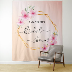 Bridal Shower rose gold blush pink florals Tapestry