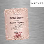 Bridal Shower rose gold carriage luxury invitation Magnet<br><div class="desc">A rose gold gradient background decorated with faux sparkles,  confetti and a romantic vintage carriage.  Personalise and add her name,   party details.</div>