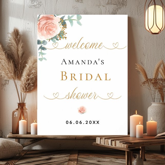 Bridal Shower rose gold floral eucalyptus elegant Poster (Creator Uploaded)