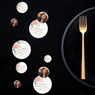 Bridal Shower rose gold flower photo Confetti