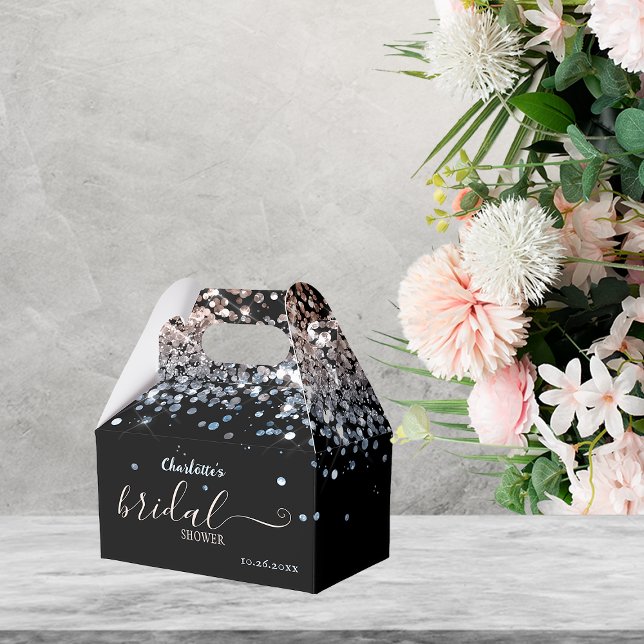 Bridal Shower Rose-Gold Glitter Favour Box (Creator Uploaded)
