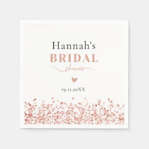 Bridal Shower Rose Gold Glitter Napkin