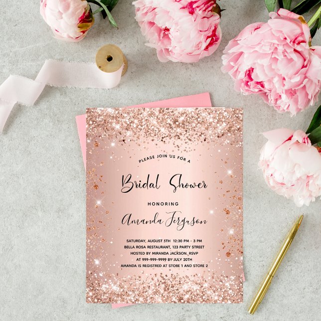 Bridal Shower rose gold invitation (Creator Uploaded)