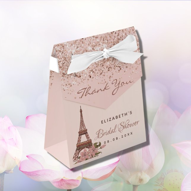 Bridal Shower rose gold Paris thank you Favour Box (Creator Uploaded)