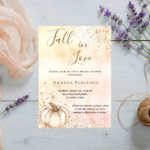 Bridal shower rose gold rustic pumpkin fall love invitation