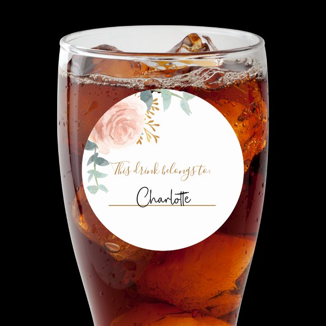 Bridal Shower rose gold this drink belongs to Classic Round Sticker (Creator Uploaded)