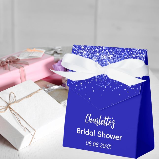 Bridal Shower royal blue name thank you Favour Box (Creator Uploaded)