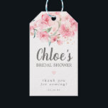 Bridal Shower Rustic Boho Blush Pink Floral Gift Tags<br><div class="desc">Elegant gift tag for your favour bag or box features blush pink cherry blossom design with a small pink heart. The top of the tag is decorated with a lush border of pink cherry nestled in soft pastel green leaves and greenery. The dangling vines give it a modern Boho botanical...</div>