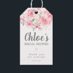 Bridal Shower Rustic Boho Blush Pink Floral Gift Tags<br><div class="desc">Elegant gift tag for your favour bag or box features blush pink cherry blossom design with a small pink heart. The top of the tag is decorated with a lush border of pink cherry nestled in soft pastel green leaves and greenery. The dangling vines give it a modern Boho botanical...</div>