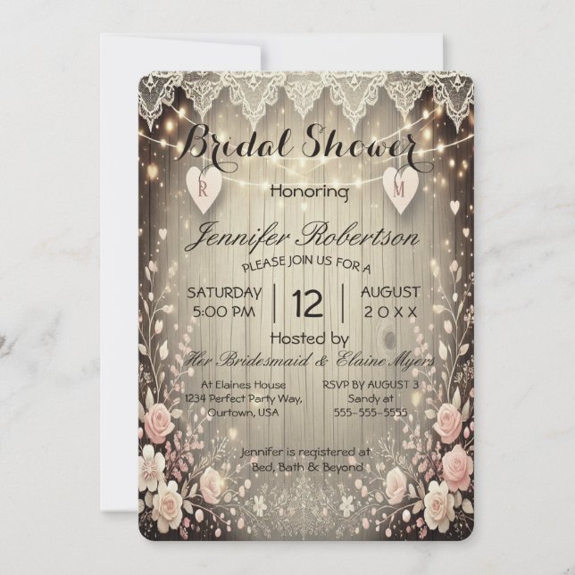 Bridal Shower Rustic Country Invitation (Front)