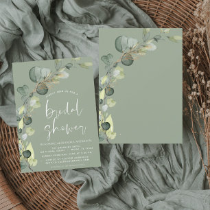 Bridal Shower Sage Green Greenery Eucalyptus Invitation