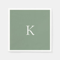 Bridal Shower Sage Green Monogram Initial Wedding