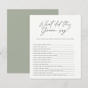 Bridal shower sage green what did the groom say