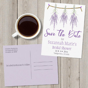 Bridal Shower Save The Date Dry Lavender Bundles A Announcement Postcard