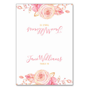 Bridal Shower Script Floral Place Cards
