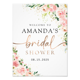 Bridal Shower Sign, Flower Bridal Shower, Greenery Photo Print