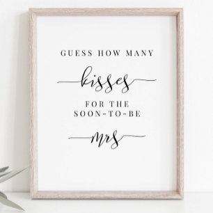 Bridal Shower Sign - Guess How Many Kisses