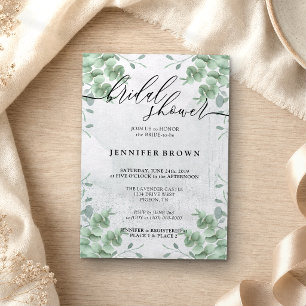 Bridal Shower Signature Eucalyptus Rustic Greenery Invitation
