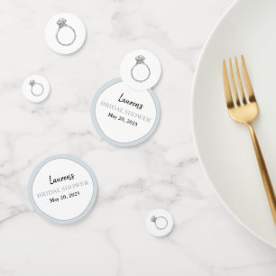 Bridal shower silver engagement ring personalised confetti